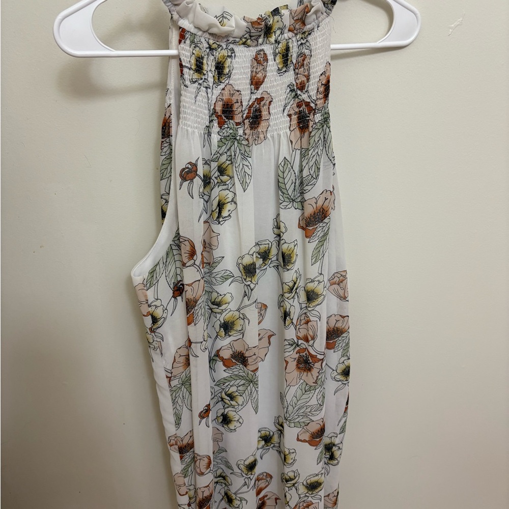 Karlie Floral Print Dress - White and Orange